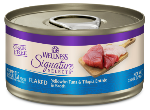 Wellness CORE Signature Selects Flaked Yellowfin Tuna & Tilapia Cat Food 2.8oz can