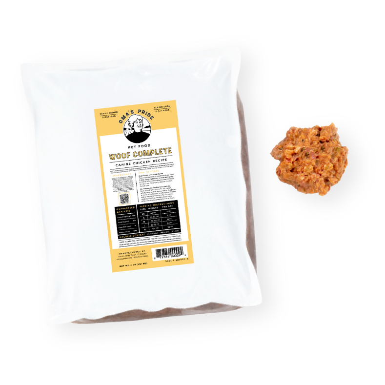 Oma's Pride Woof Complete Dog Food Recipie 1lb Chicken