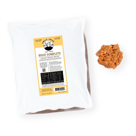 Oma's Pride Woof Complete Dog Food Recipie 1lb Chicken