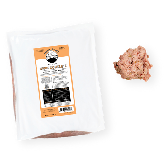 Oma's Pride Woof Complete Dog Food Recipie 1lb Turkey