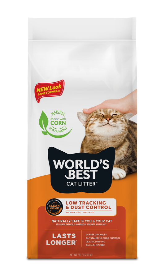 World's Best Cat Litter Low Tracking and Dust Control Multiple Cat Unscented, 28lb Bag