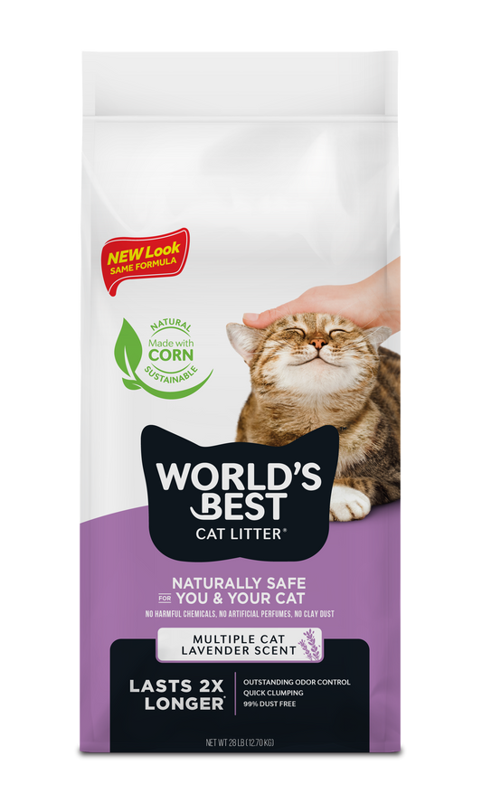 World's Best Cat Litter Lavender Scented Multiple Cat Formula, 28lb Bag