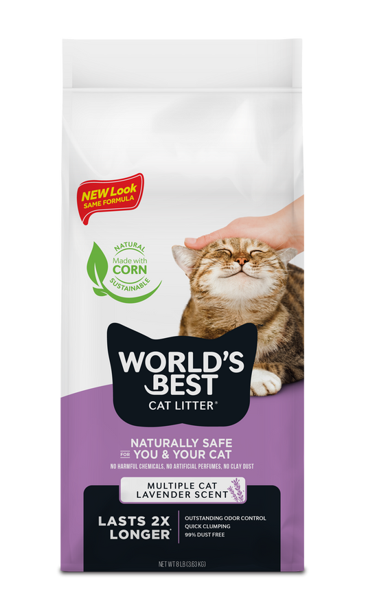 World's Best Cat Litter Lavender Scented Multiple Cat Formula, 8lb Bag