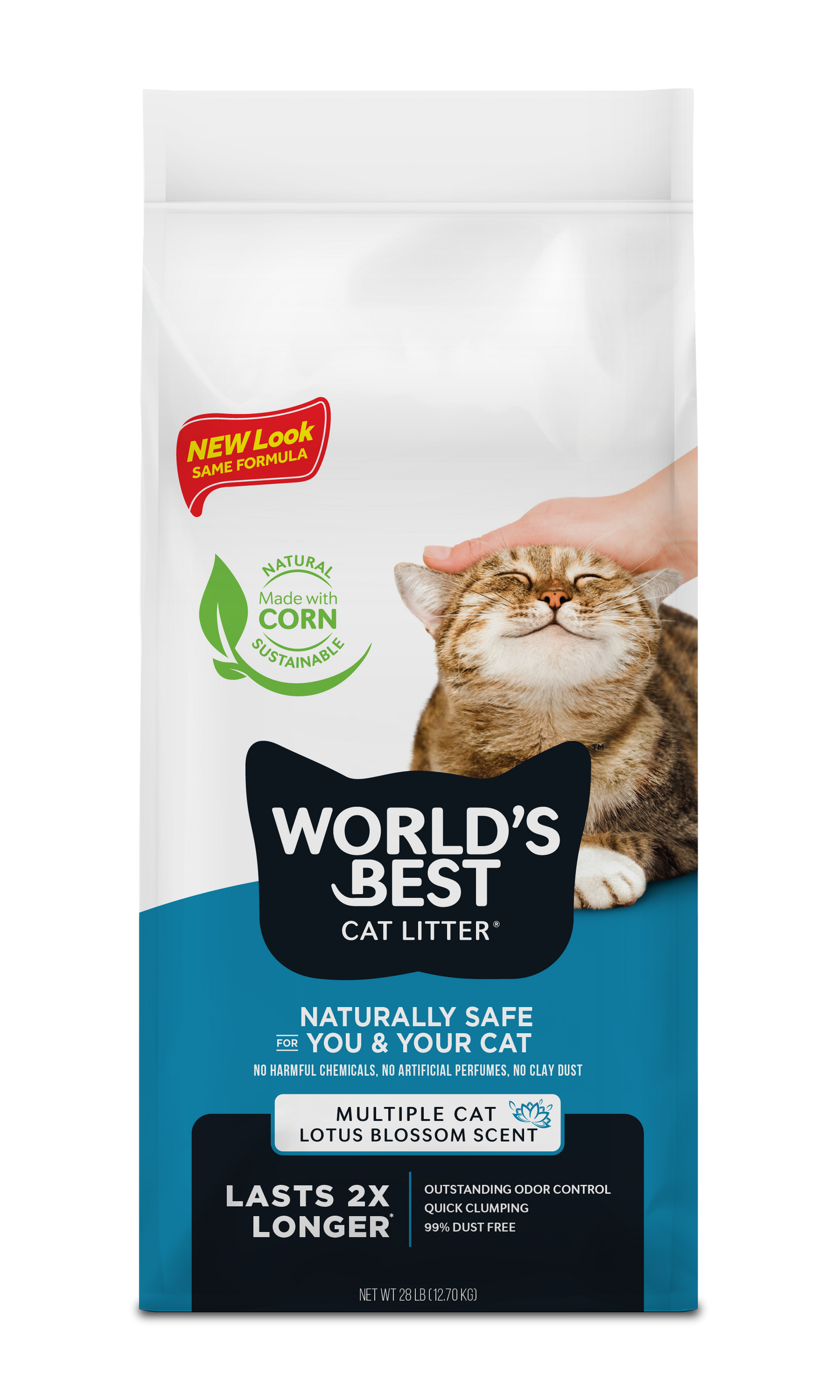 World's Best Cat Litter Lotus Blossom Scented Multiple Cat Formula, 28lb Bag