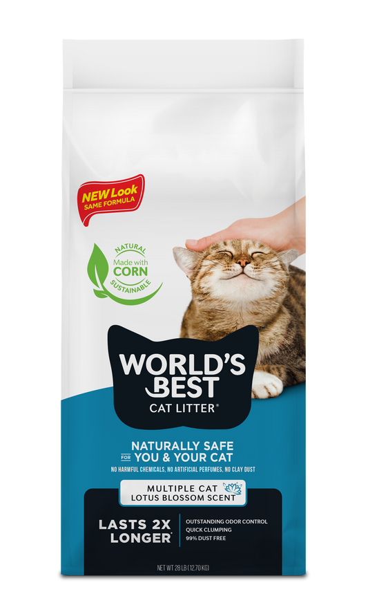 World's Best Cat Litter Lotus Blossom Scented Multiple Cat Formula, 28lb Bag