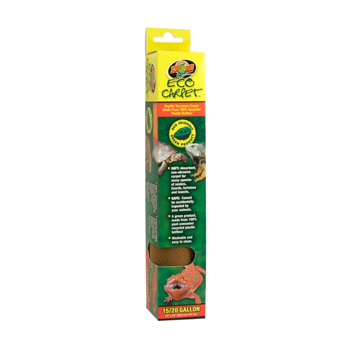 Zoo Med Eco Carpet Reptile Terrarium Carpet, Tan, 15 / 20 Gallon