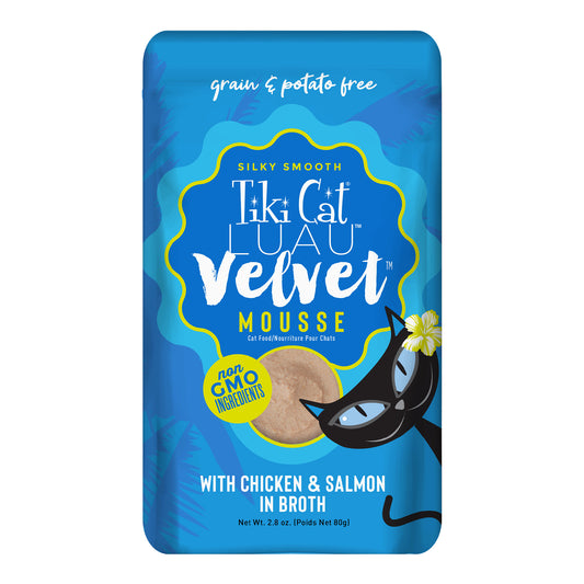 Tiki Cat Luau Velvet Mousse Wet Cat Food, Chicken & Salmon, 2.8oz Pouch