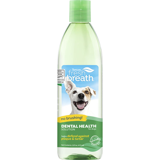 TropiClean Fresh Breath Dental Health Solution for Dogs, 16oz
