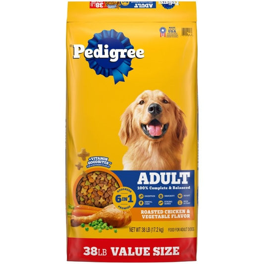 PEDIGREE Complete Nutrition Adult Dry Dog Food Roasted Chicken  Rice & Vegetable Flavor Dog Kibble  38lb
