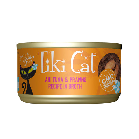 Tiki Cat Grill Wet Cat Food Ahi Tuna & Prawns 2.8oz Can