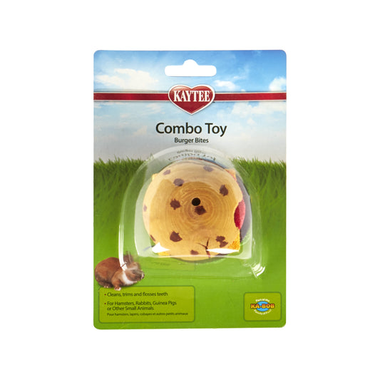 Kaytee Combo Toy, Crispy & Wood Hamburger 6.5 in