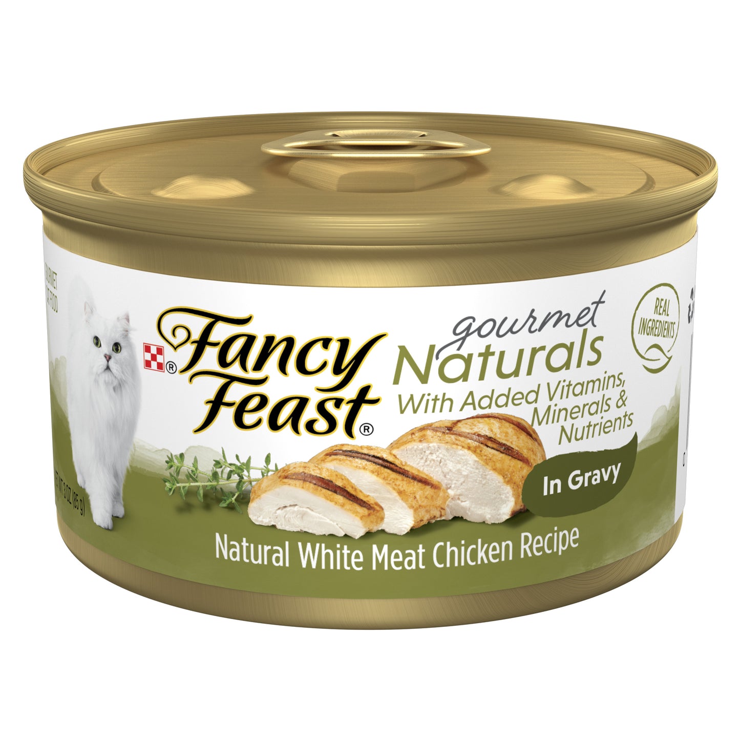 Purina Fancy Feast Wet Cat Food Gourmet Naturals White Meat Chicken Recipe in Gravy 3oz