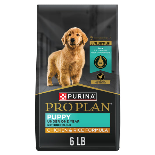 Purina Pro Plan High Protein Puppy Food Shredded Blend Chicken & Rice Formula 6lb