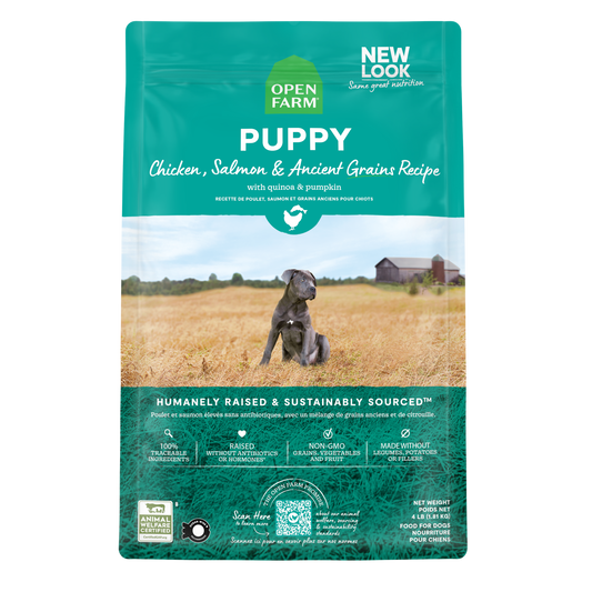 Open Farm Puppy & Ancient Grains Recipe Kibble For Dog 22lb Bag