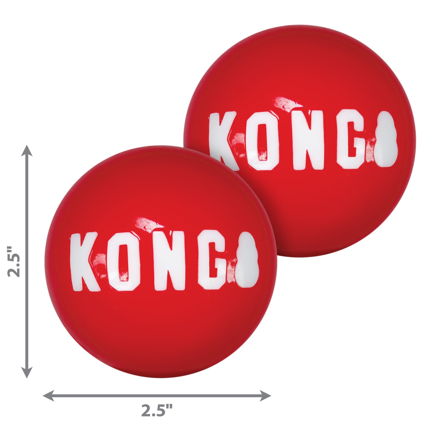 Kong Dog Toy Signature Squeak Ball 2pk Red Medium