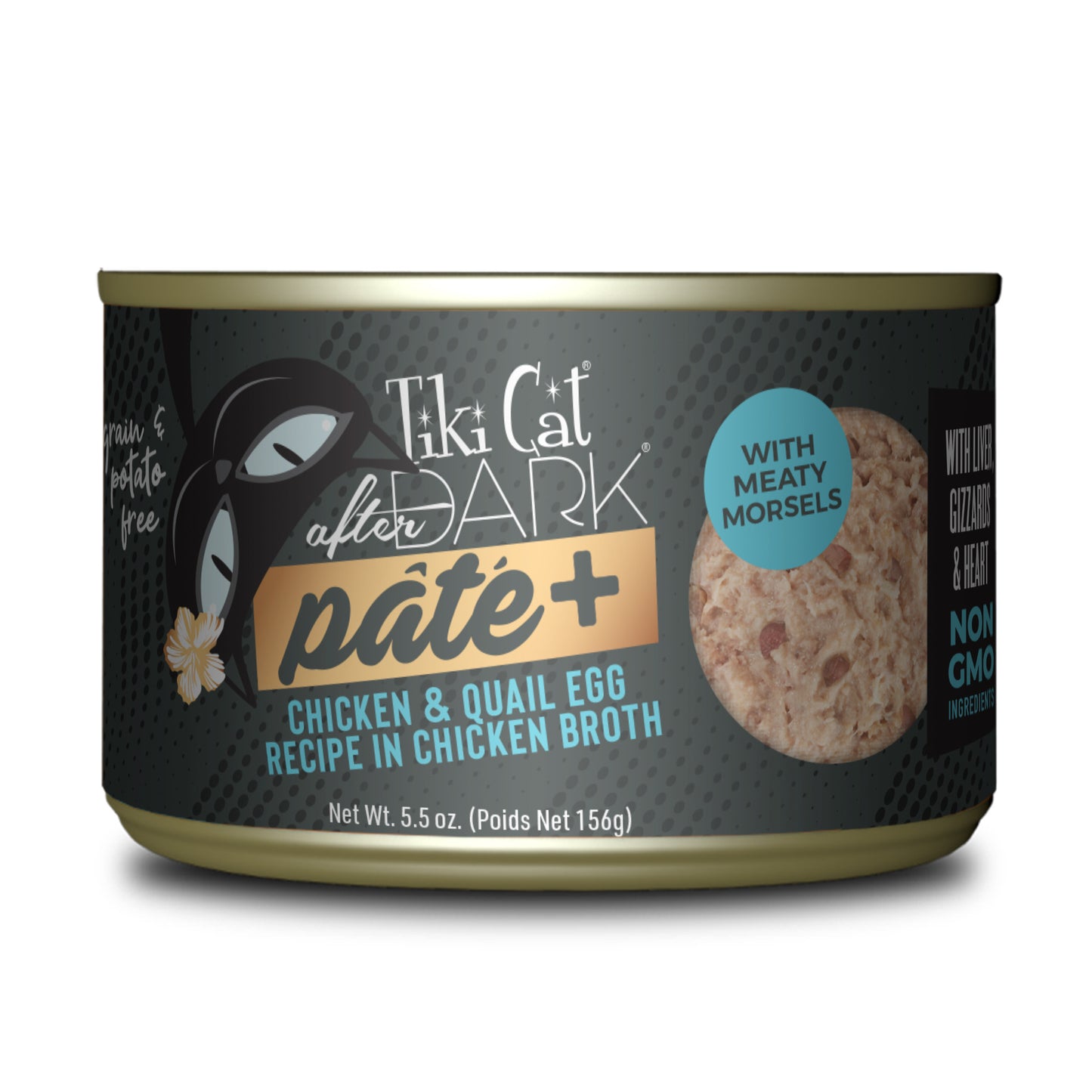 Tiki Cat After Dark Pate+ Wet Cat Food Chicken & Quail Egg 5.5 oz. Can