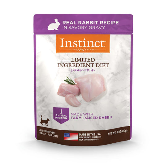 Instinct Limited Ingredient Diet Grain-Free Pate Real Rabbit Recipe Wet Cat Food Topper 3oz Pouch
