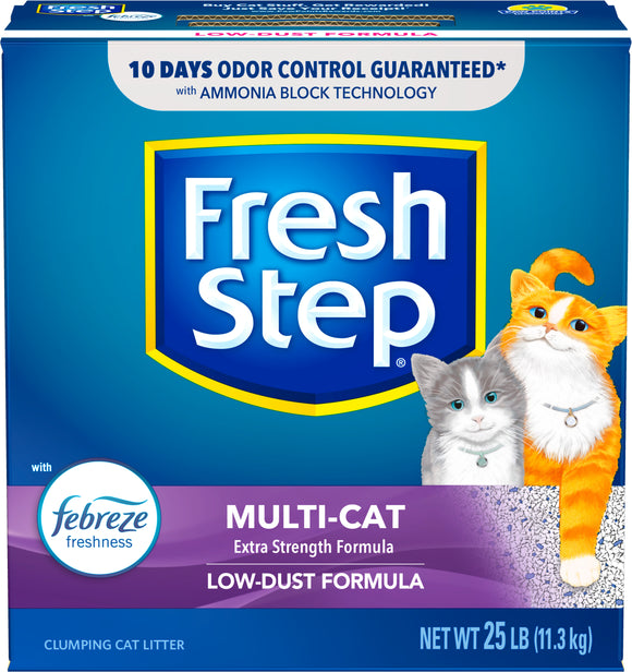 Fresh Step Multi-Cat Extra Strength Clumping Cat Litter 25lb