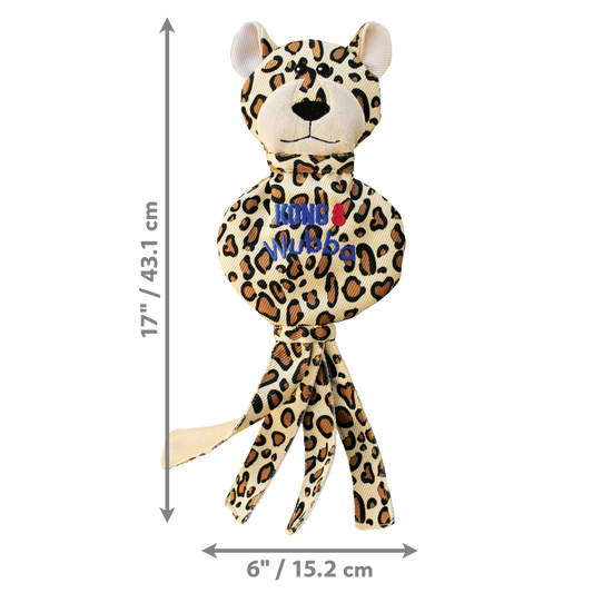 Kong Dog Toy Wubba No Stuff Cheetah Large