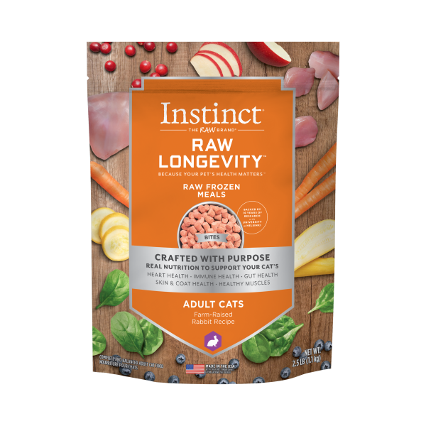 Instinct® Raw Longevity™ Raw Frozen Meals Farm-Raised Rabbit Recipe for Cats 2.5lb Bag