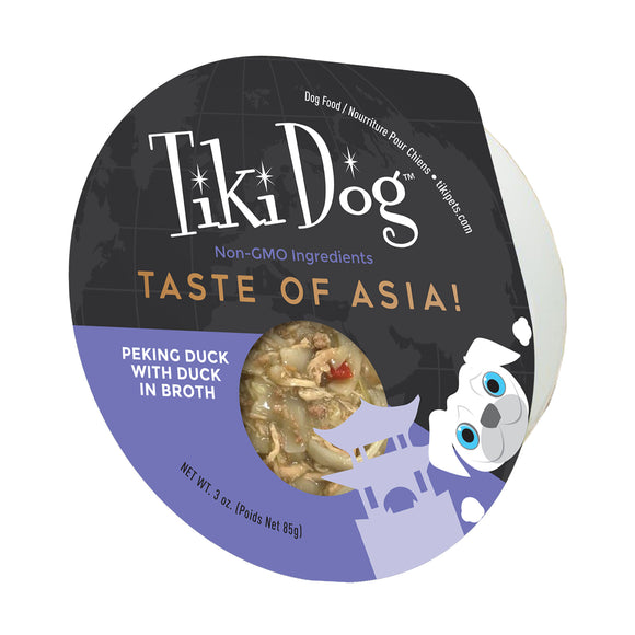 Tiki Dog Taste of the World Wet Dog Food Asia Peking Duck 3oz Cup