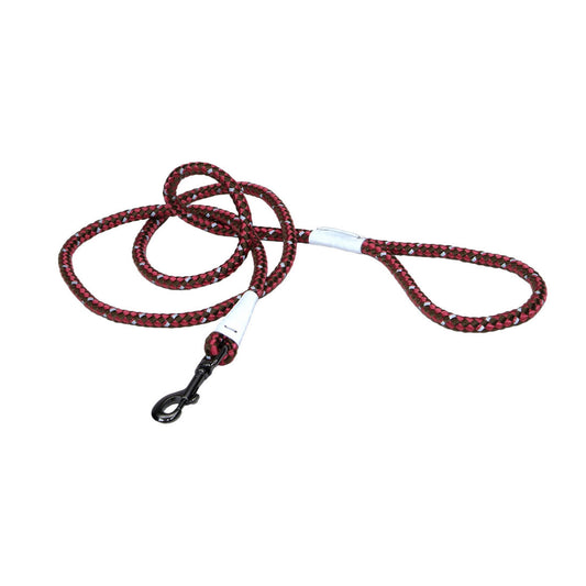 Coastal K9 Explorer Reflective Braided Rope Snap Dog Leash, Berry, 1/2in x 6ft