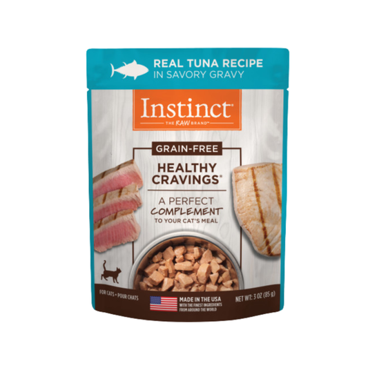 Instinct Healthy Cravings Grain-Free Real Tuna Recipe in Savory Gravy Wet Cat Food Topper 3oz Pouch