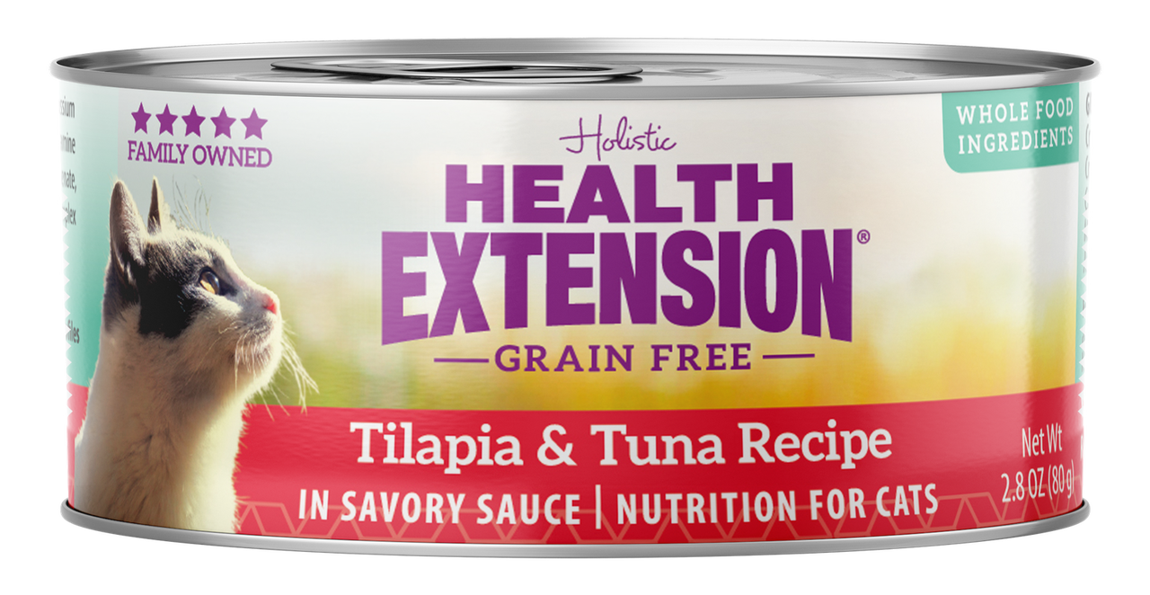 Health Extension Grain Free Tilapia & Tuna Recipe Canned Cat Food, 2.8oz