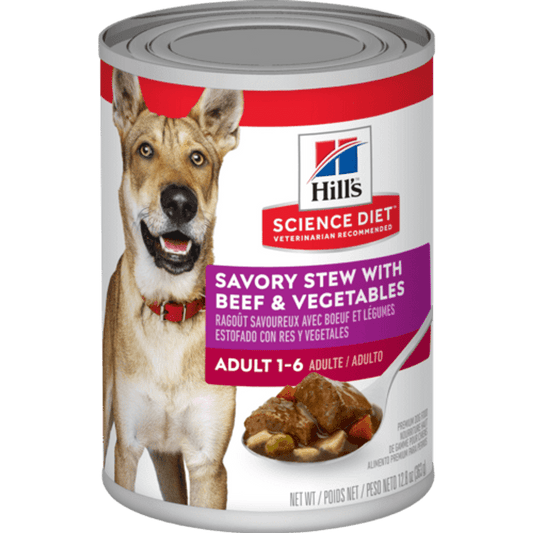Hill's Science Diet Adult Savory Stew with Beef & Vegetables, Can, 12.8oz