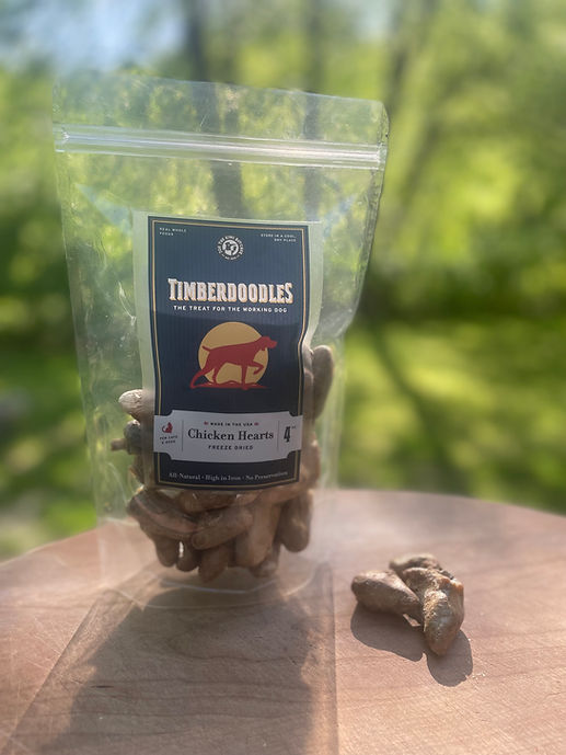 Timberdoodles Freeze Dried Chicken Hearts for Dogs 4oz