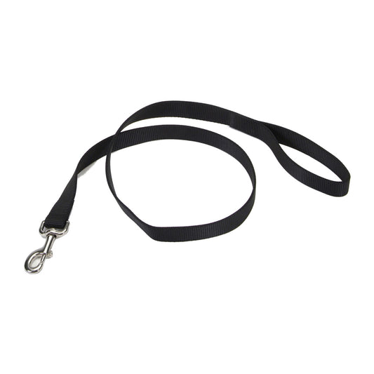 Coastal Single-Ply Dog Leash, Black, Large - 1in x 4ft