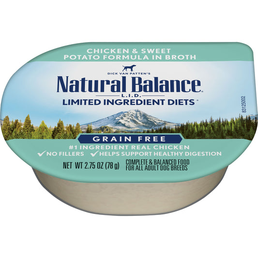 Natural Balance L.I.D. Limited Ingredient Diets Chicken & Sweet Potato Formula in Broth Wet Dog Food, 2.75oz