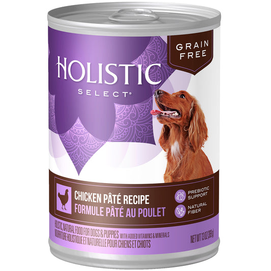 Holistic Select Natural Wet Grain Free Canned Dog Food, Chicken Pâté Recipe, 13Oz