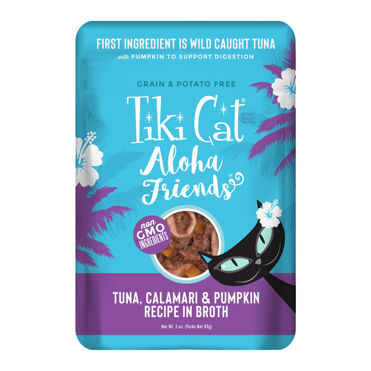 Tiki Cat Aloha Friends Wet Cat Food, Tuna, Calamari & Pumpkin, 3oz Pouch