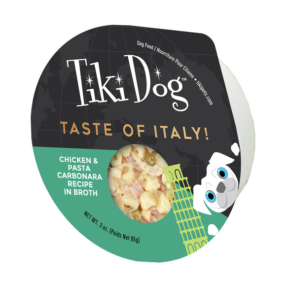 Tiki Dog Taste of the World Wet Dog Food Italy Chicken & Pasta 3oz Cup