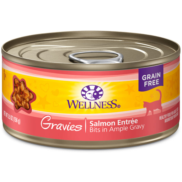 Wellness Complete Health Gravies Grain Free Canned Cat Food Salmon Entree 5.5ozs
