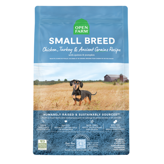 Open Farm Small Breed & Ancient Grains Recipe Kibble For Dogs 4lb Bag