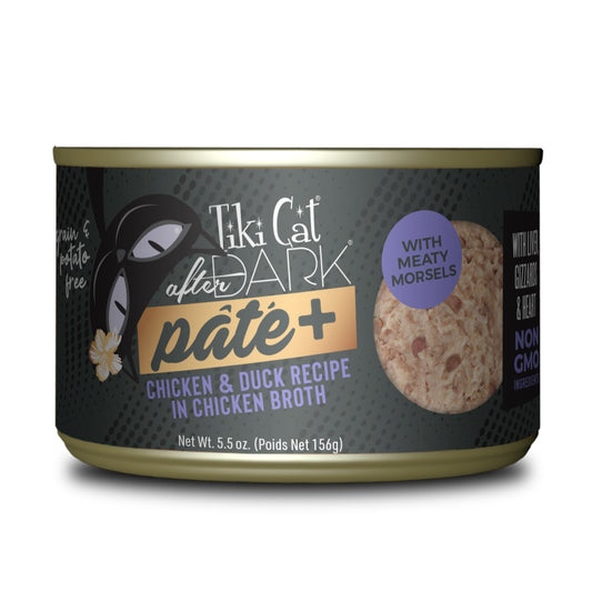 Tiki Cat After Dark Pate+ Wet Cat Food, Chicken & Duck, 5.5oz Can