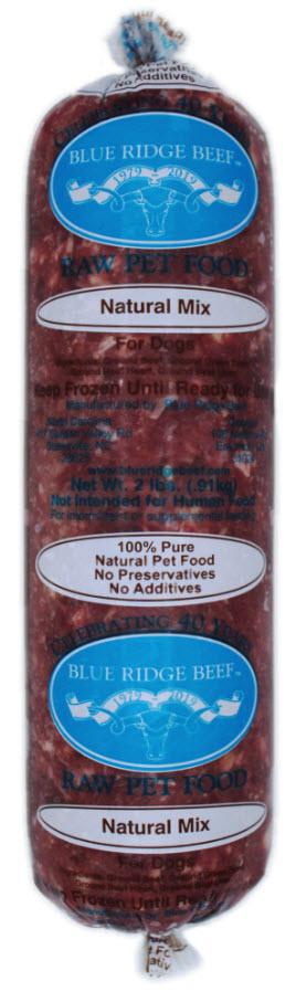 Blue Ridge Beef Frozen Dog Food Natural Mix 2lb