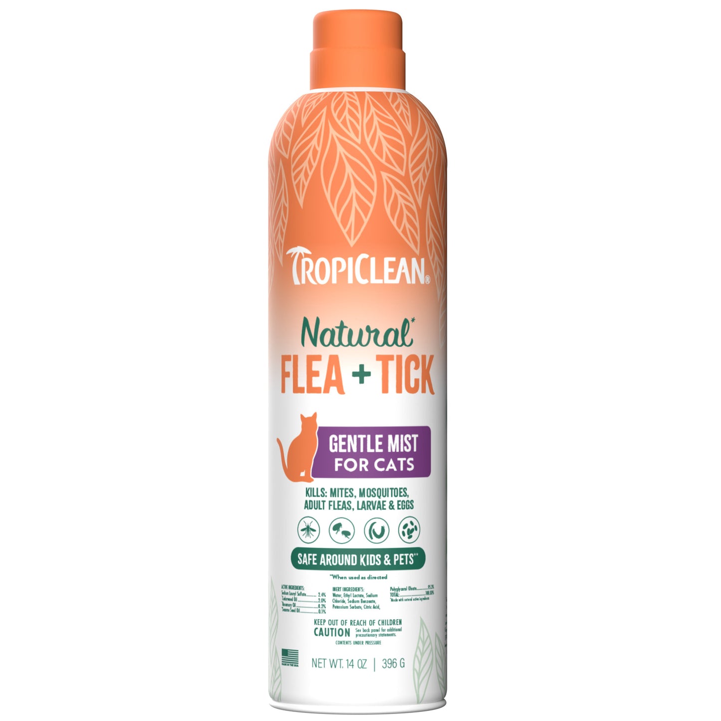 TropiClean Flea + Tick Cat + Home Easy Mist Spray, 14oz