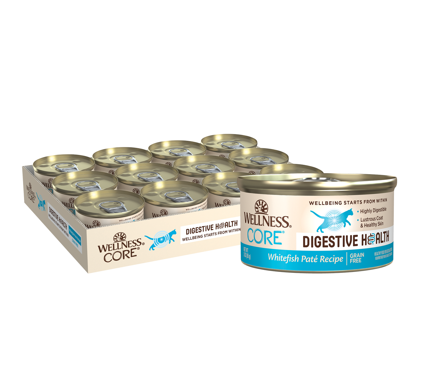 Wellness CORE Digestive Health Whitefish Pate Wet Cat Food, 3oz