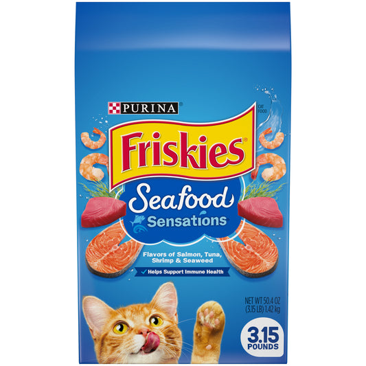 Purina Friskies Dry Cat Food, Seafood Sensations 3.15lb