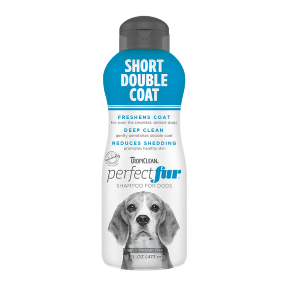 TropiClean PerfectFur Short Double Coat Shampoo for Dogs, 16oz