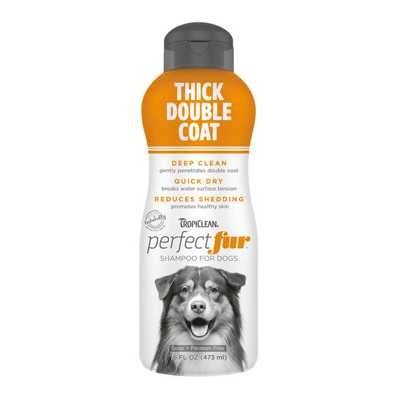 TropiClean PerfectFur Thick Double Coat Shampoo for Dogs, 16oz