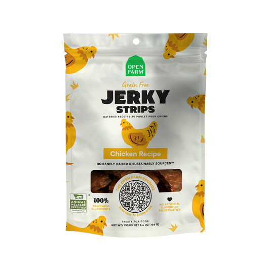 Open Farm Chicken Jerky Strips For Dogs 5.6oz Bag