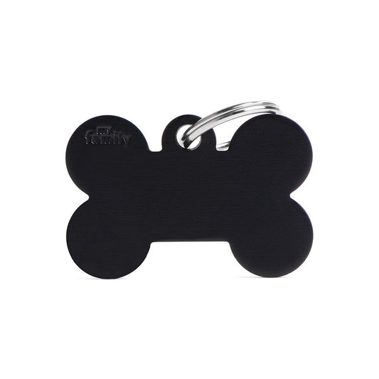 My Family ID Aluminum Black Bone Tag, Large
