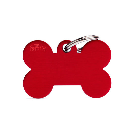 My Family ID Aluminum Red Bone Tag, Large