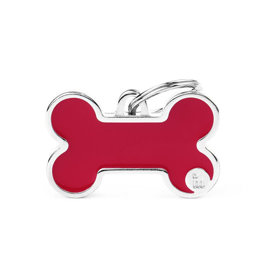 My Family ID Basic Handmade Big Red Bone ID Tag