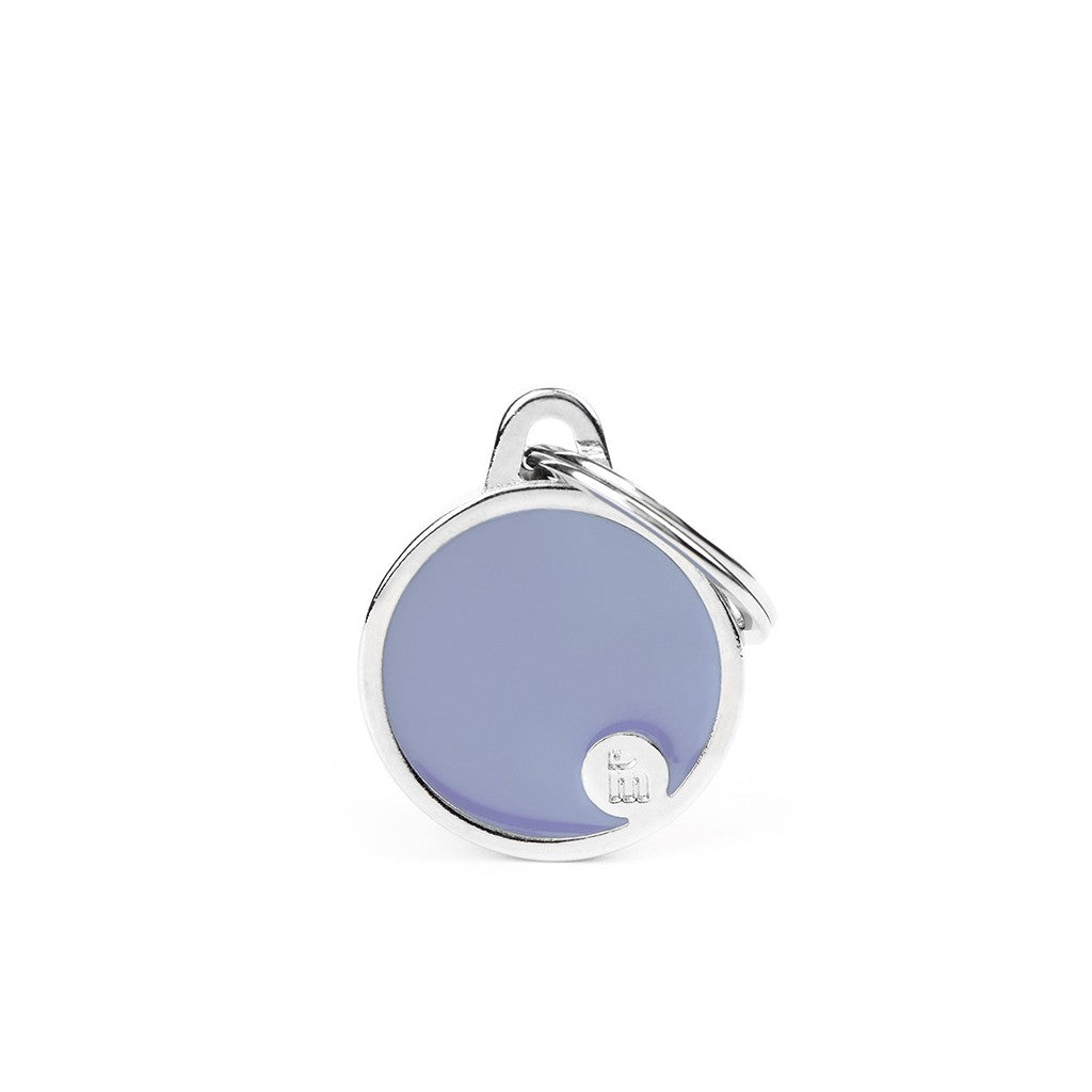 My Family ID Basic Handmade Small Lilac Circle ID Tag