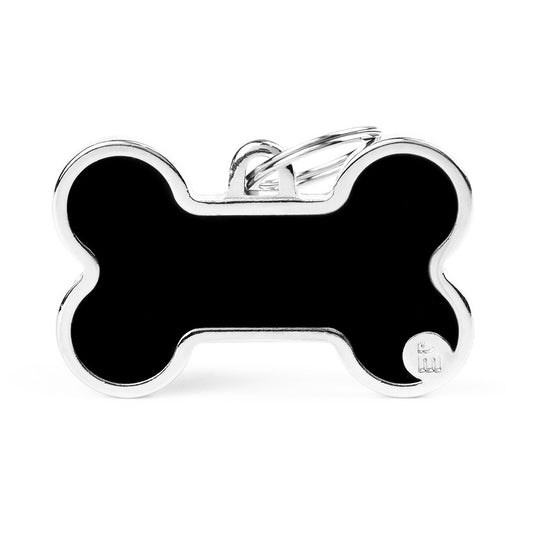 My Family ID Basic Handmade XL Black Bone ID Tag